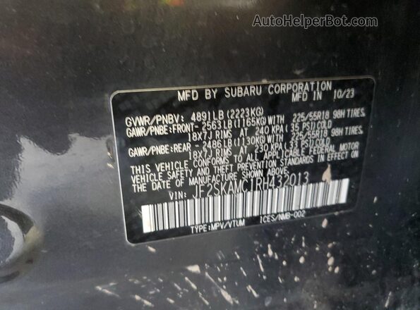 JF2SKAMC1RH432013 2024 SUBARU FORESTER Charcoal 