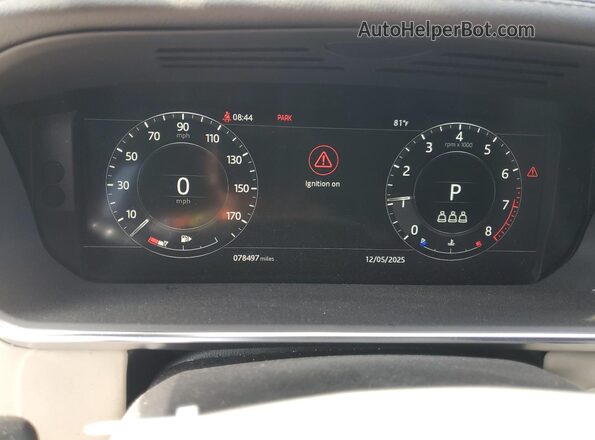 SALGS5SE2LA598825 2020 LAND ROVER RANGE Blue Вид щитка приладів