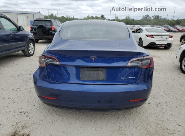 5YJ3E1EB1LF648094 2020 TESLA MODEL Blue Widok z tyłu
