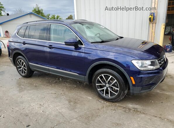 3VV3B7AX5MM114799 2021 VOLKSWAGEN TIGUAN Blue Przód prawy