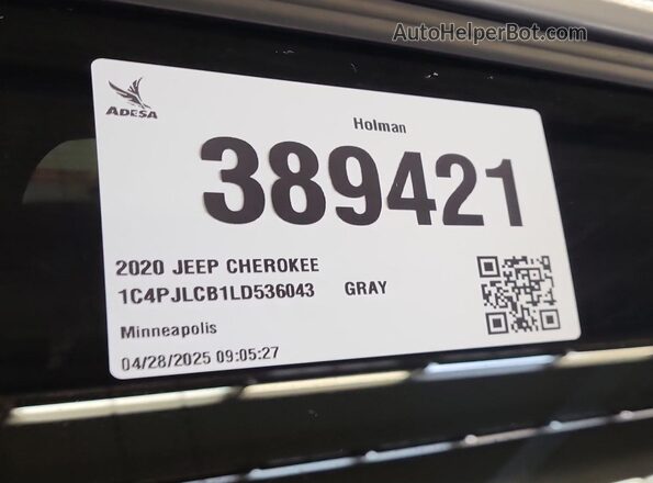 1C4PJLCB1LD536043 2020 JEEP CHEROKEE  Widok deski rozdzielczej