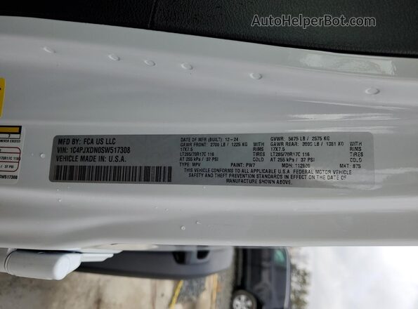 1C4PJXDN0SW517308 2025 JEEP WRANGLER White Vista del compartimento del motor