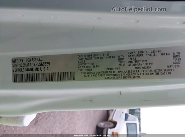 1C6HJTAGXPL565529 2023 JEEP GLADIATOR White Engine compartment view