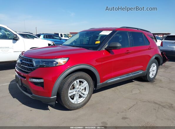 1FMSK7DH5LGA61363 2020 FORD FORD EXPLORER Red Առջևի ձախ երեք քառորդ տեսարան