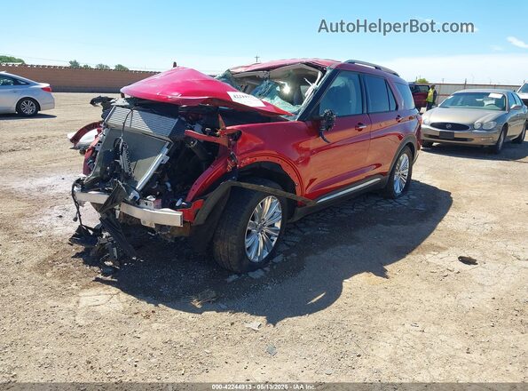 1FMSK7FH2LGC22734 2020 FORD FORD EXPLORER Red წინა მარცხენა ხედი სამი მეოთხედიდან