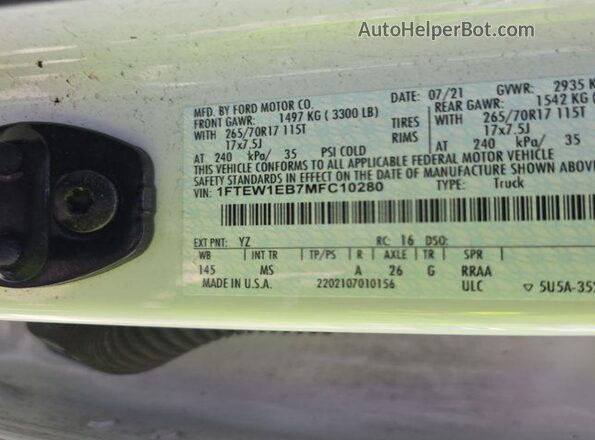 1FTEW1EB7MFC10280 2021 FORD F150  Задня ліва чверть