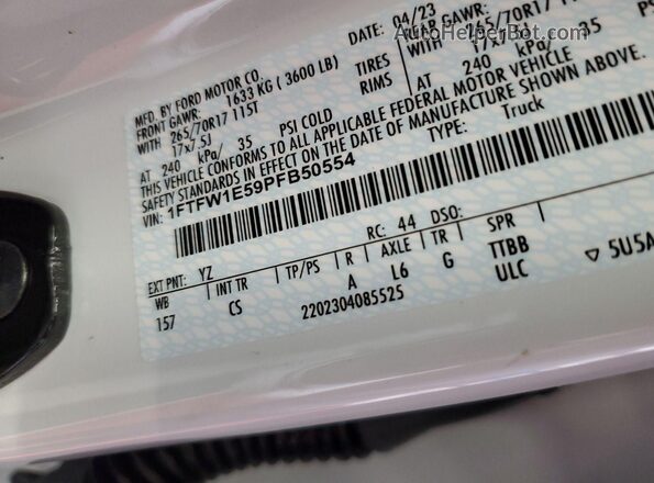 1FTFW1E59PFB50554 2023 FORD F150  