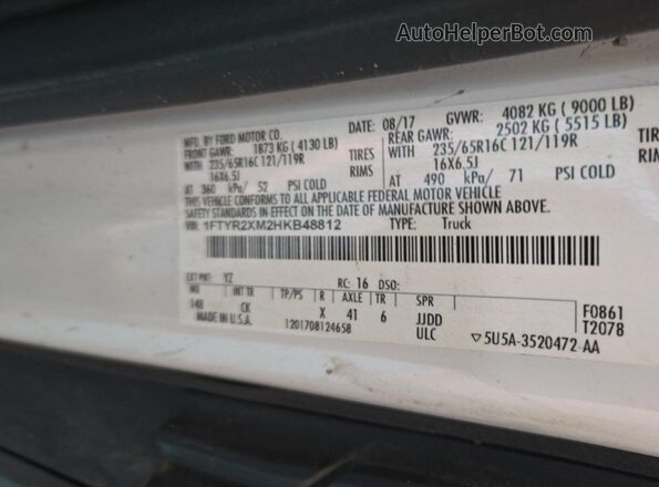 1FTYR2XM2HKB48812 2017 FORD TRANSIT-250  