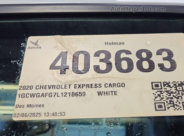 1GCWGAFG7L1218659 2020 CHEVROLET EXPRESS  