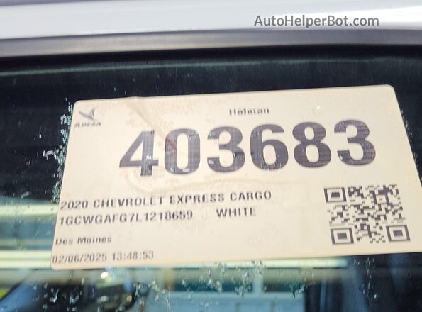 1GCWGAFG7L1218659 2020 CHEVROLET EXPRESS  