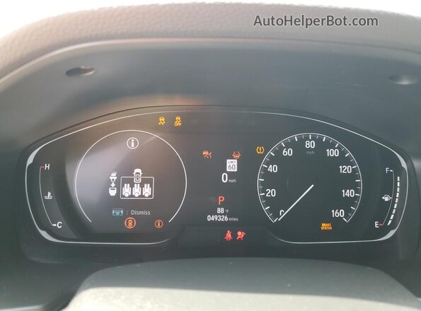 1HGCV1F49MA077417 2021 HONDA ACCORD Серый Вид щитка приборов