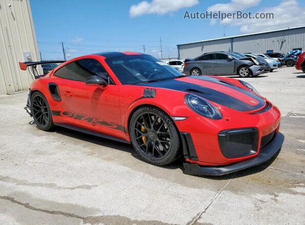 WP0AE2A90JS185090 2018 PORSCHE 911 Red Przód prawy