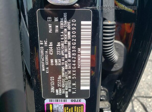 5XXG44J83RG230920 2024 KIA K5 Black Вид підкапотного простору
