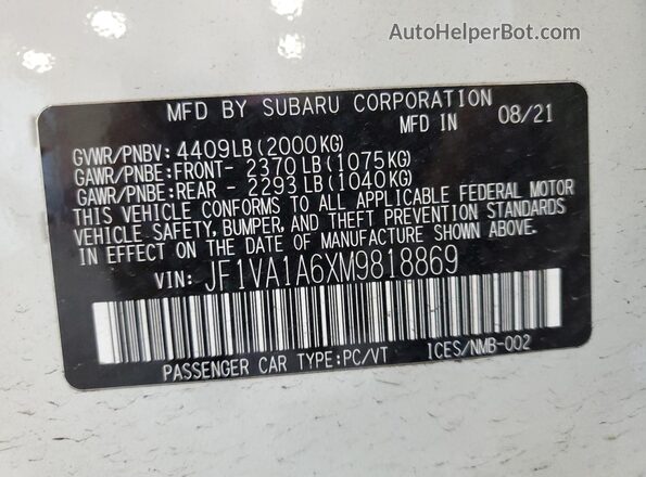 JF1VA1A6XM9818869 2021 SUBARU WRX White 