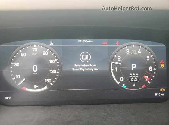 SALE9EEU8L2018476 2020 LAND ROVER DEFENDER White ხელსაწყოთა პანელის ხედი
