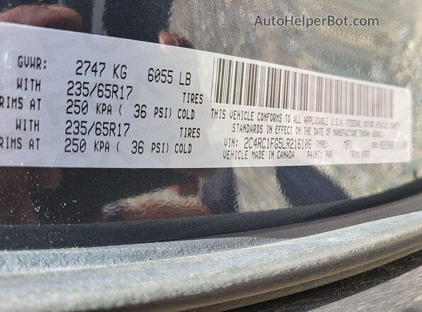 2C4RC1FG5LR216106 2020 CHRYSLER PACIFICA  Հետևի նստատեղերի տեսք