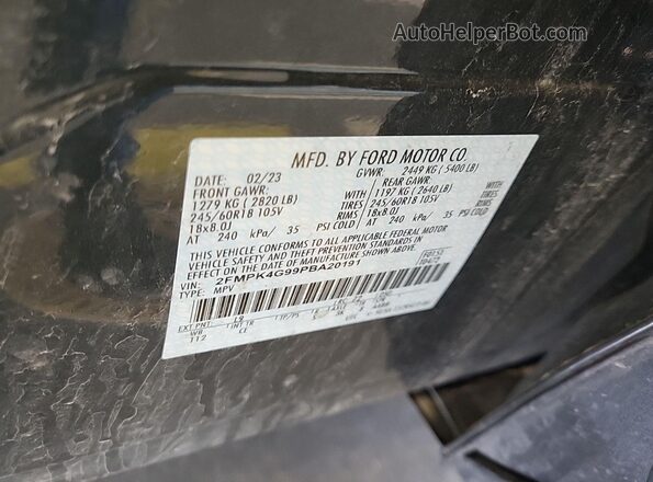 2FMPK4G99PBA20191 2023 FORD EDGE  Tył prawy