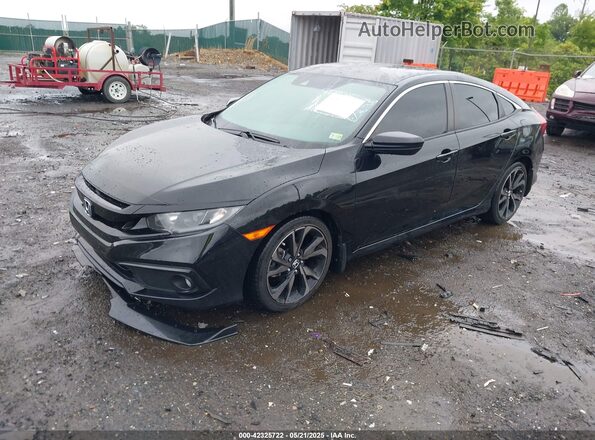 2HGFC2F83MH521744 2021 HONDA CIVIC Black წინა მარცხენა ხედი სამი მეოთხედიდან