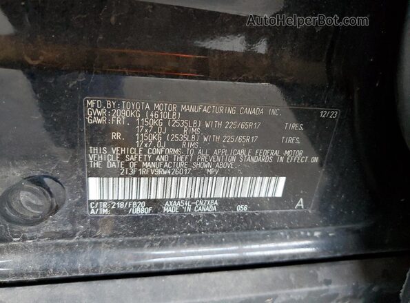 2T3F1RFV9RW426017 2024 TOYOTA LE Black Вид наклейки з VIN-кодом