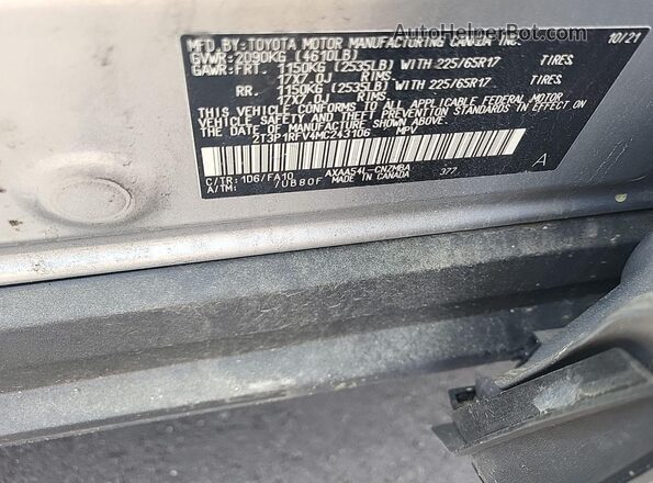2T3P1RFV4MC243106 2021 TOYOTA LE  ხელსაწყოთა პანელის ხედი