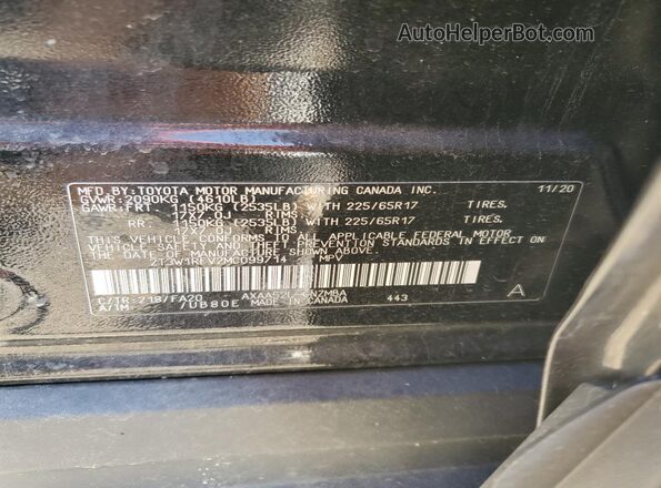 2T3W1RFV2MC099714 2021 TOYOTA LE Black Սալոնի 360 աստիճան տեսք