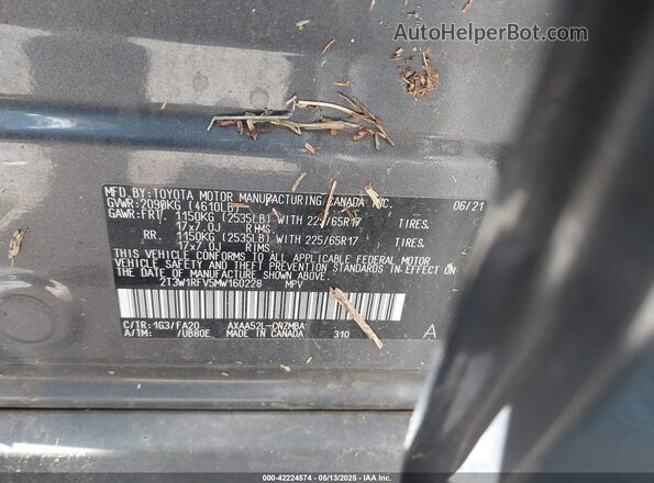2T3W1RFV5MW160228 2021 TOYOTA LE Gray Engine compartment view