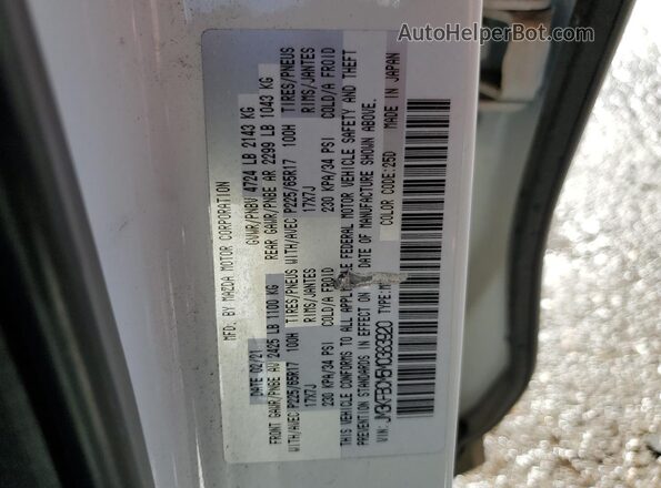 JM3KFBCM5M0383920 2021 MAZDA CX-5 White VIN კოდის სტიკერის ხედი