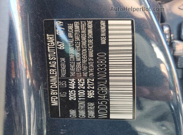WDD5J4GBXLN033800 2020 MERCEDES-BENZ CLA-CLASS Blue 