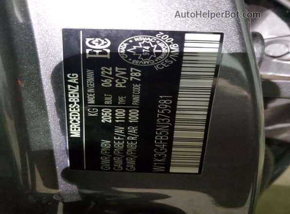 W1K3G4FB5NJ375981 2022 MERCEDES-BENZ A Silver 
