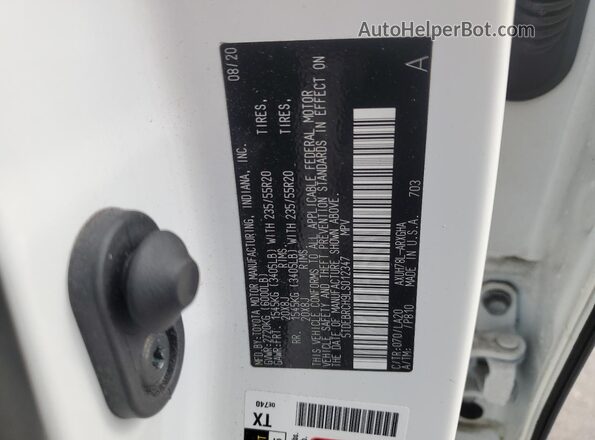 5TDEBRCH9LS012347 2020 TOYOTA HIGHLANDER HYBRID White 