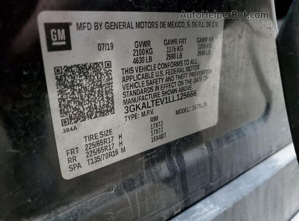 3GKALTEV1LL125666 2020 GMC TERRAIN Black 360 interior view