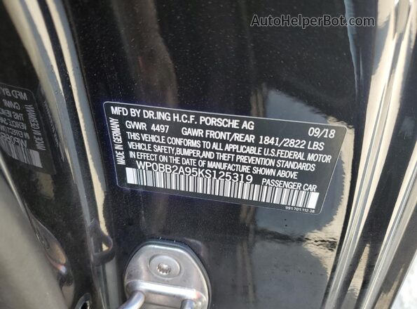 WP0BB2A95KS125319 2019 PORSCHE 911 Черный 