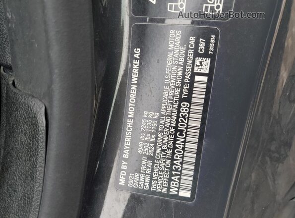 WBA13AR04NCJ02389 2022 BMW M4 Gray Vista del compartimento del motor