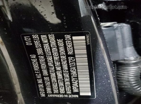 WP0AA2Y16MSA13729 2021 PORSCHE TAYCAN Gray Շարժիչի բաժամունքի տեսք