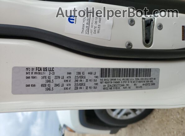 3C4NJCAB1KT715444 2019 JEEP COMPASS White ძრავის განყოფილების ხედი