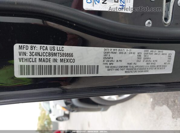 3C4NJCCB9MT589866 2021 JEEP COMPASS Black Vista del compartimento del motor