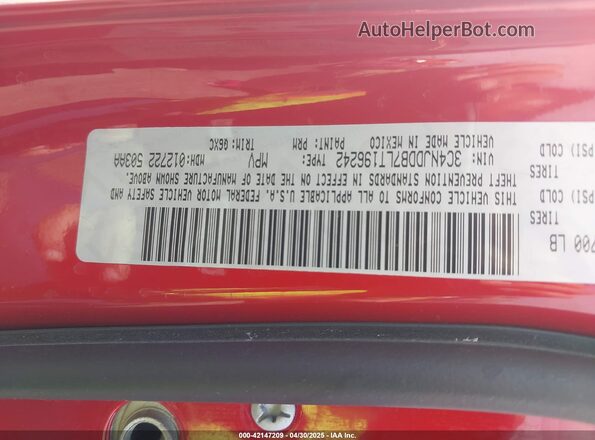 3C4NJDDB7LT196242 2020 JEEP COMPASS Red Vista del compartimento del motor
