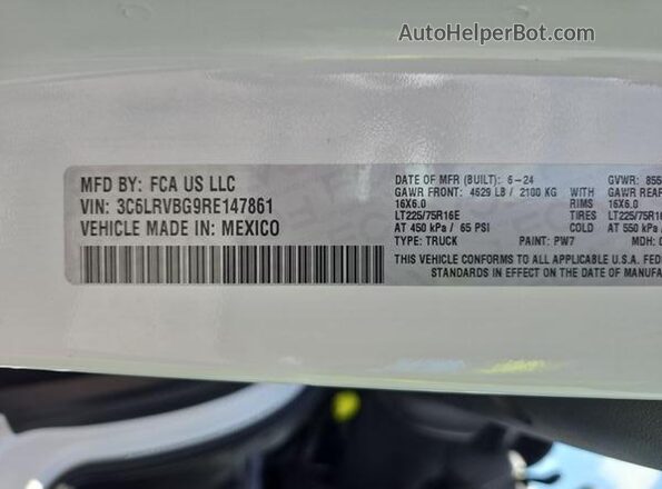 3C6LRVBG9RE147861 2024 RAM PROMASTER 1500  360 interior view