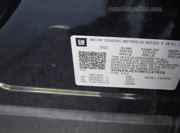 3GNAXJEV5MS147818 2021 CHEVROLET EQUINOX  