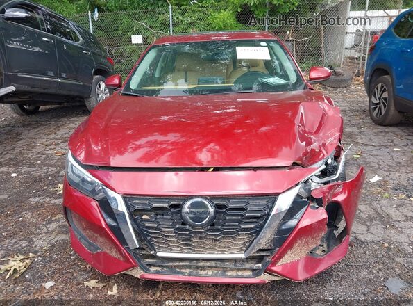 3N1AB8CV3MY262680 2021 NISSAN SENTRA Burgundy Widok deski rozdzielczej
