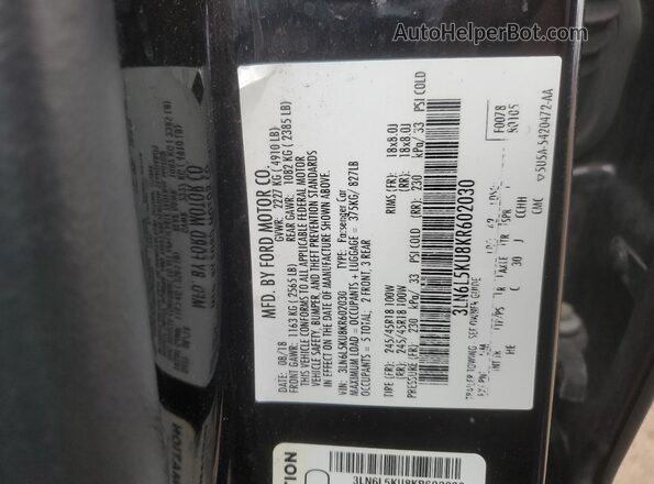 3LN6L5KU8KR602030 2019 LINCOLN MKZ Black 