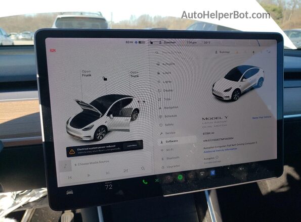 5YJYGDEE7MF083864 2021 TESLA MODEL Белый Вид щитка приборов