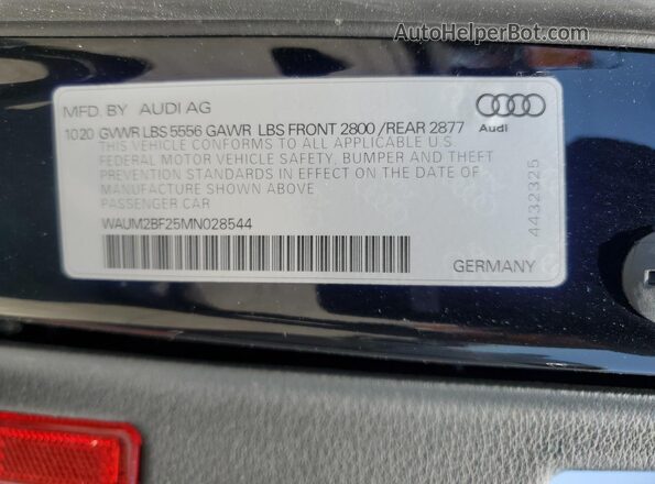 WAUM2BF25MN028544 2021 AUDI OTHER Black Շարժիչի բաժամունքի տեսք