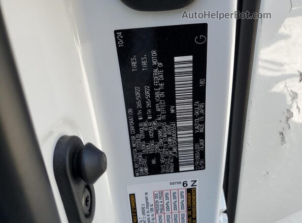 JTJMB7CX5R4065541 2024 LEXUS LX White Vista de la etiqueta del VIN