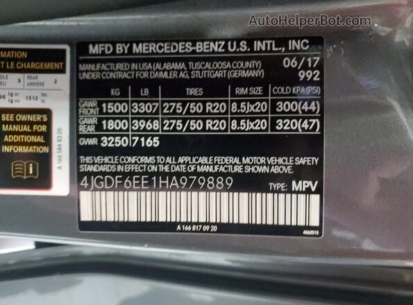 4JGDF6EE1HA979889 2017 MERCEDES-BENZ GLS Gray 