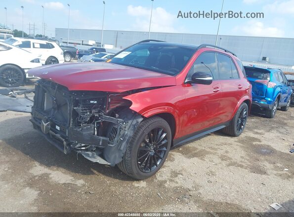 4JGFB4JB3NA707716 2022 MERCEDES-BENZ GLE 350 Red Առջևի ձախ երեք քառորդ տեսարան