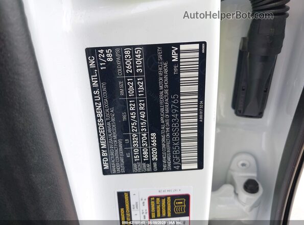 4JGFB5KB8SB349765 2025 MERCEDES-BENZ GLE 450 White 