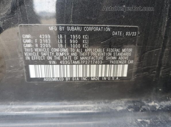 4S3GTAM67P3717403 2023 SUBARU IMPREZA Black 