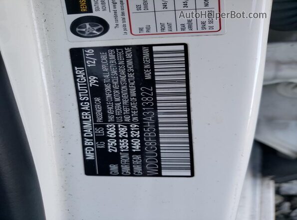 WDDUG8FB5HA313822 2017 MERCEDES-BENZ S White Vista del compartimento del motor