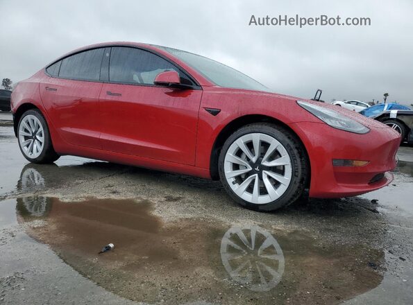 5YJ3E1EA0MF851244 2021 TESLA MODEL Red 